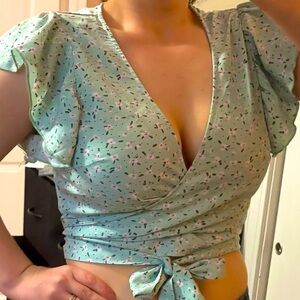Floral Wrap Crop Top